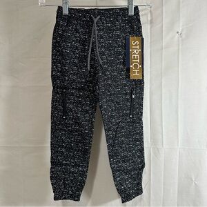 Fashion Nova Retro Stitch Boys Mini Streak Print Twill Moto Jogger Black White 5